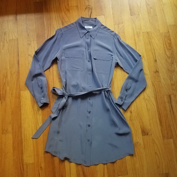 Equipment Dresses & Skirts - Equipment | Classic Blue Silk Shirtdress Size XS